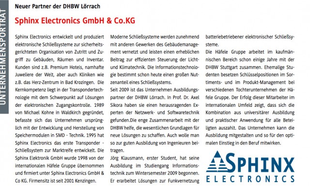 Neuer Partner der DHBW Lörrach