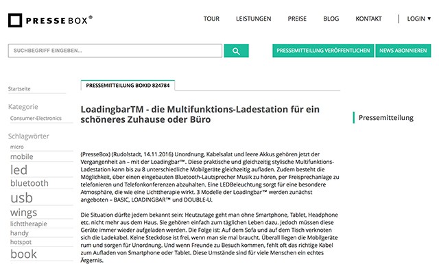 LoadingbarTM – die Multifunktions-Ladestation für ein schöneres Zuhause oder Büro