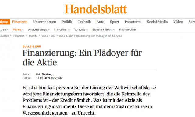 Ein Plädoyer für die Aktie