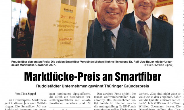 Marktlücke-Preis an Smartfiber